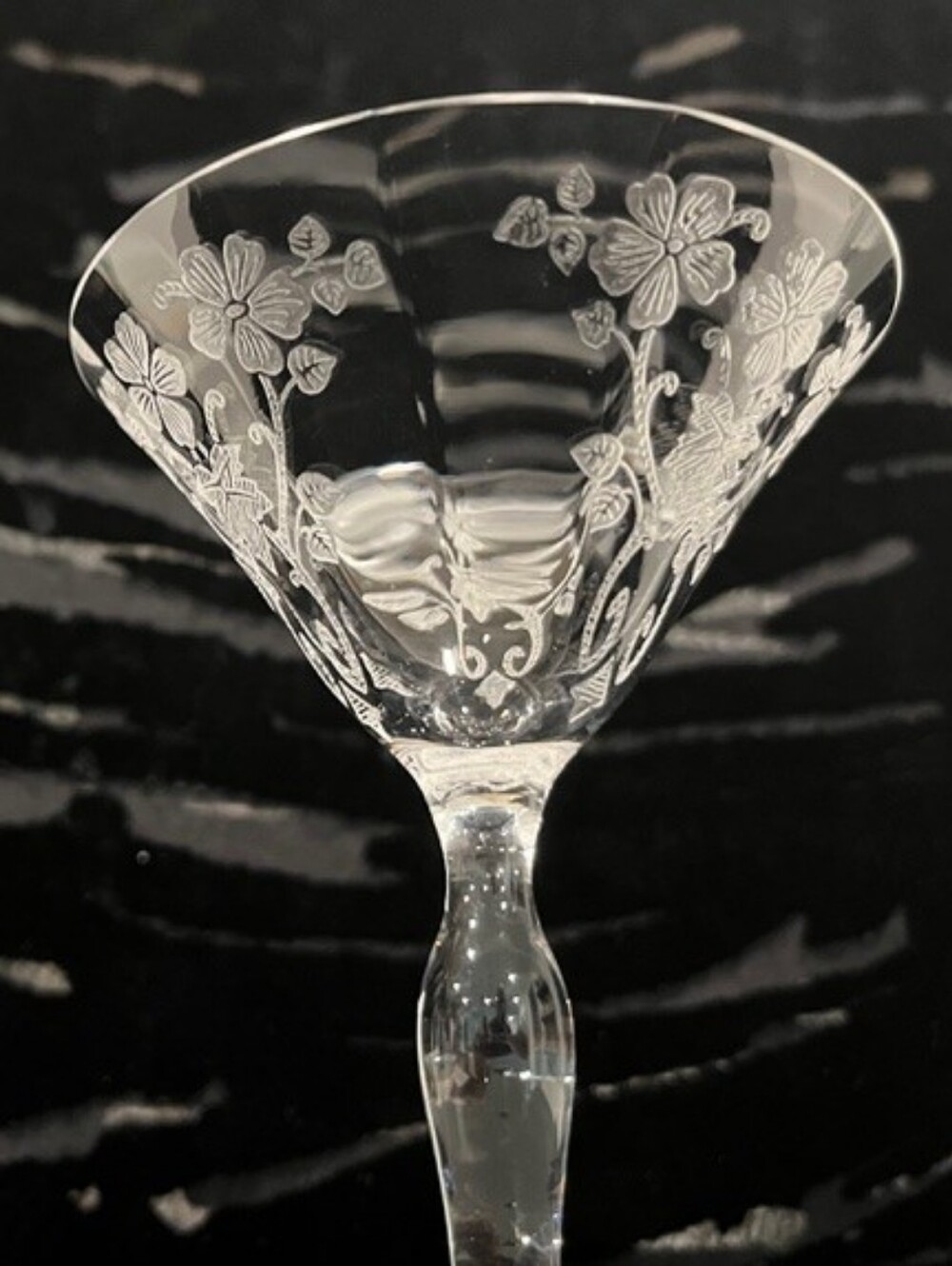 Morgantown Baden Crystal Etched Liquor Cocktail Vintage Art Deco Depression Era - Picture 4 of 8